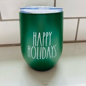 Rae Dunn Green Holiday Wine Tumbler